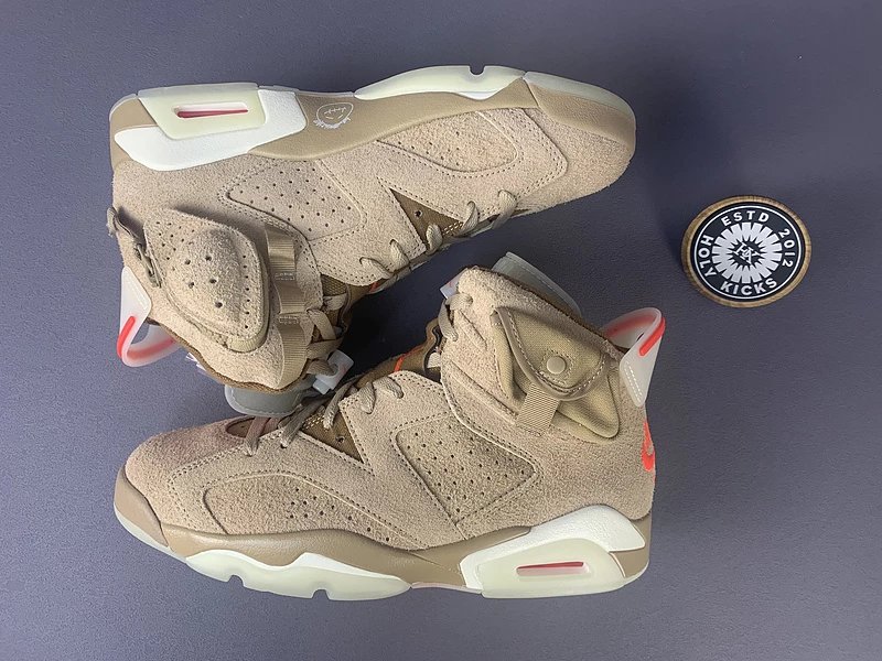 Air Jordan 6 Retro 'Infrared' Pale Grey Sneakers - 25
