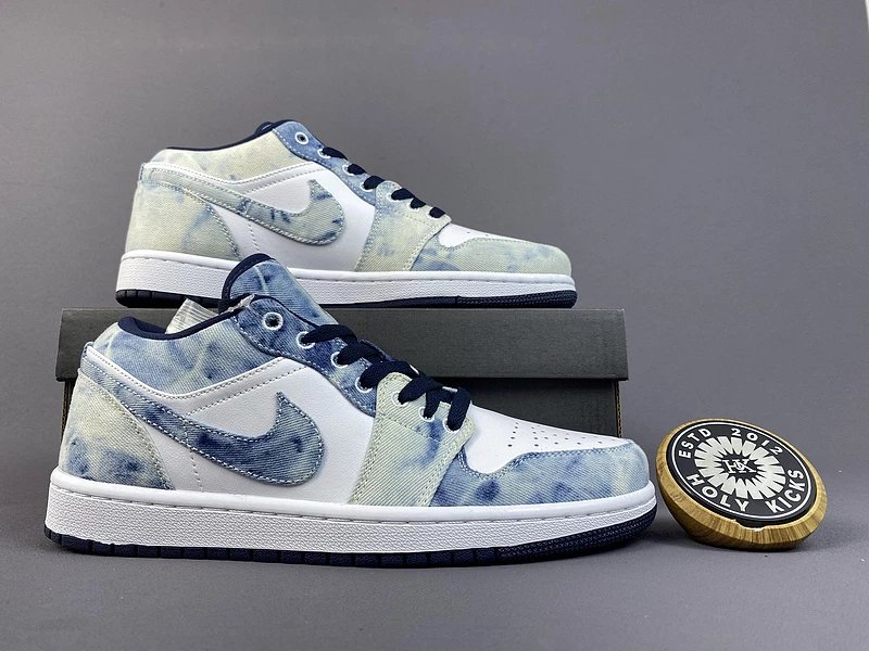 Jordan 1 Low Washed Denim Blue White