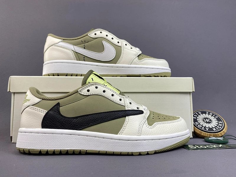 Jordan 1 Low x Travis Scott Pilgrim Olive Sail
