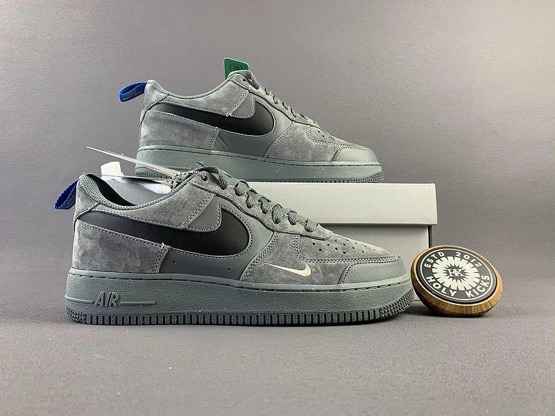 Nike Air Force 1 Low Cool Grey Suede Black