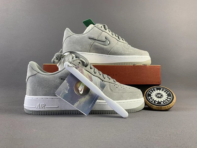 Nike Air Force 1 Low Suede Wolf Grey Silver Jewel