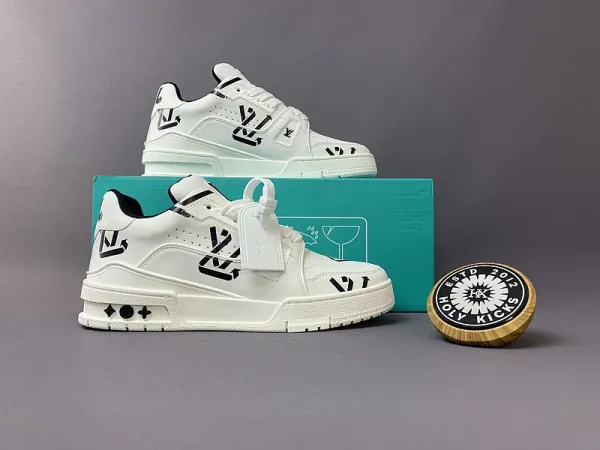 Louis Vuitton Trainer Low Red and White Sneakers - 12