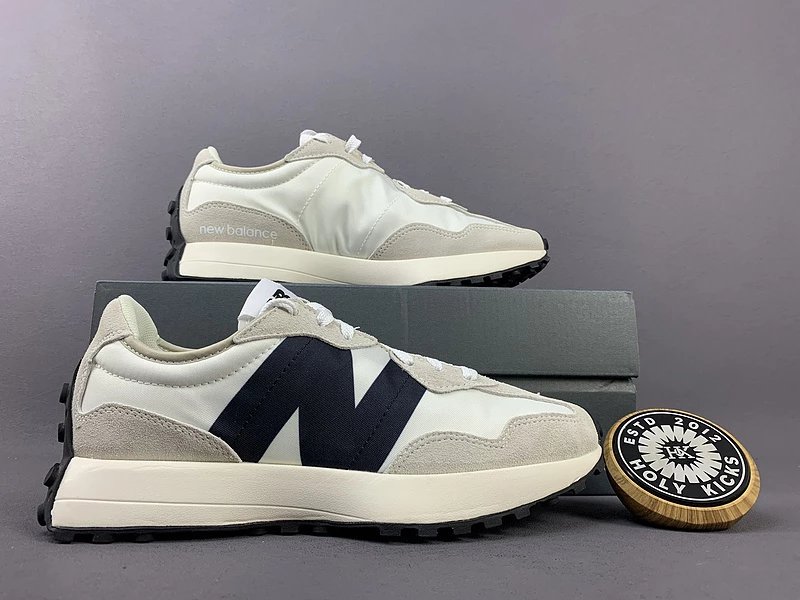 New Balance 327 Burgundy White Sneakers - 14
