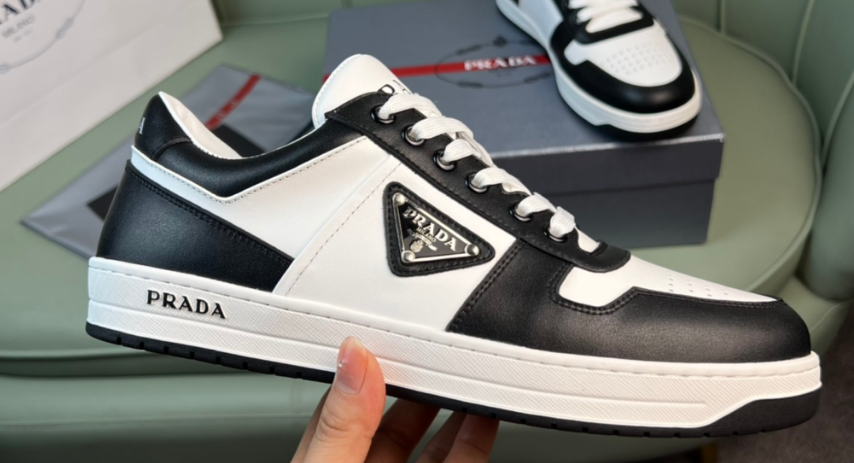 Prada Downtown Low Top Sneaker White Black