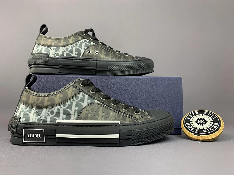 Dior B23 High-Top Sneakers Navy Blue Oblique Print Sneakers - 13
