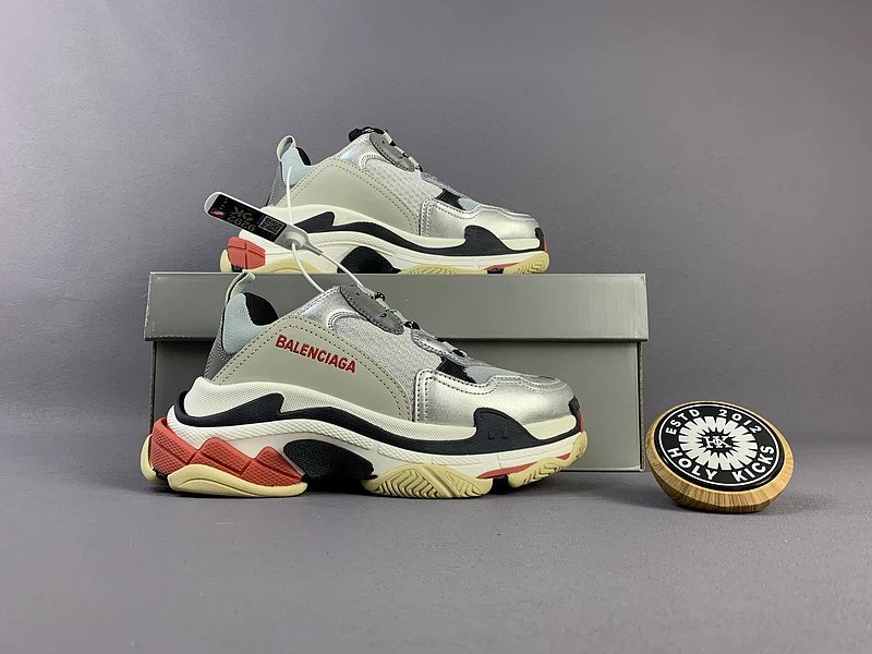 Balenciaga Triple S Silver Red Black