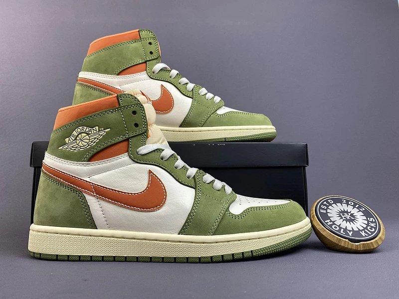 Jordan 1 Retro High Celadon Green Orange White