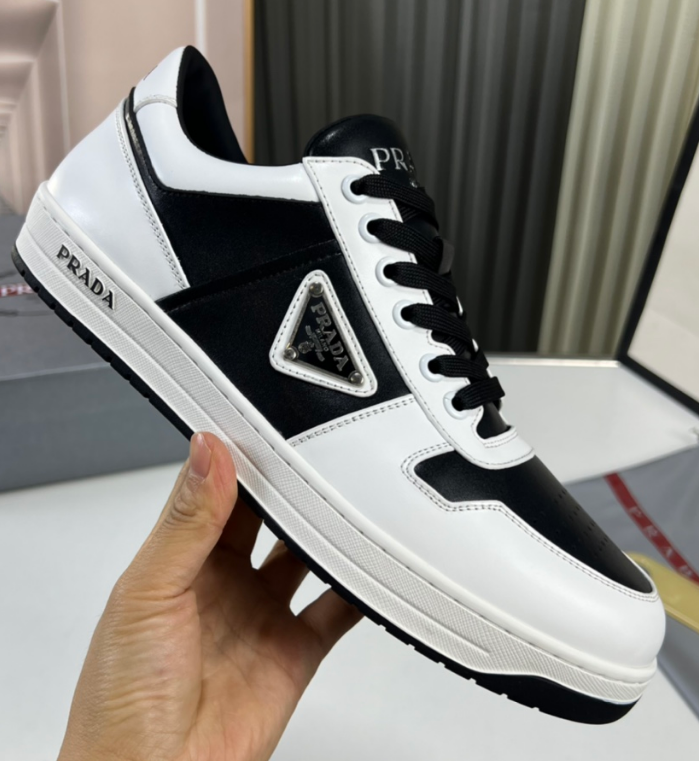 Prada Downtown Low Top Sneaker White Black