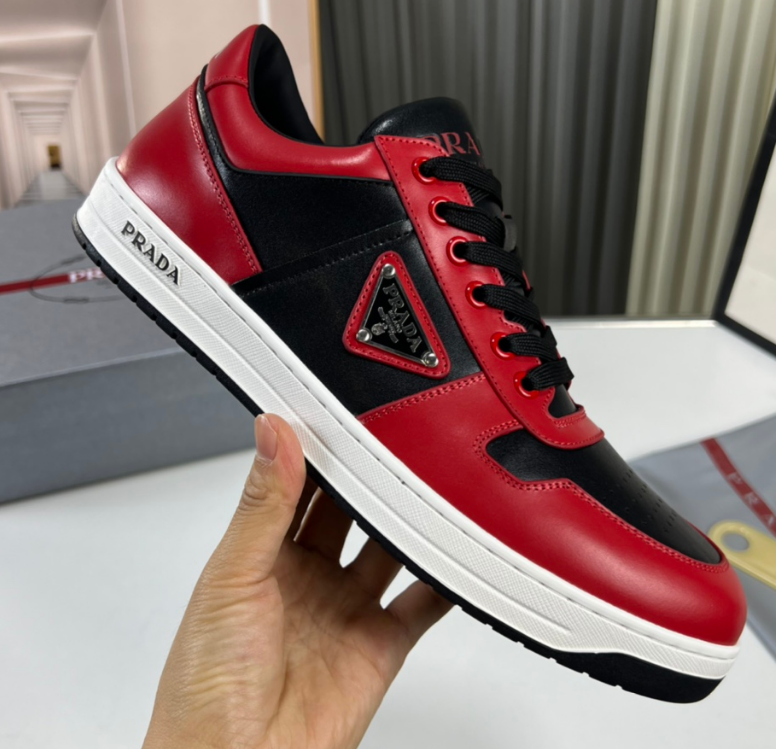 Prada Downtown Low Top Sneaker Red Black