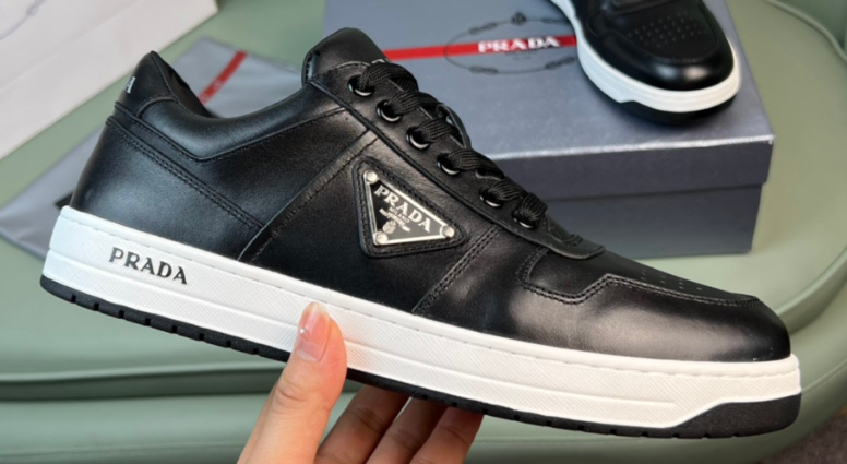 Prada Downtown Low Top Sneaker Black White