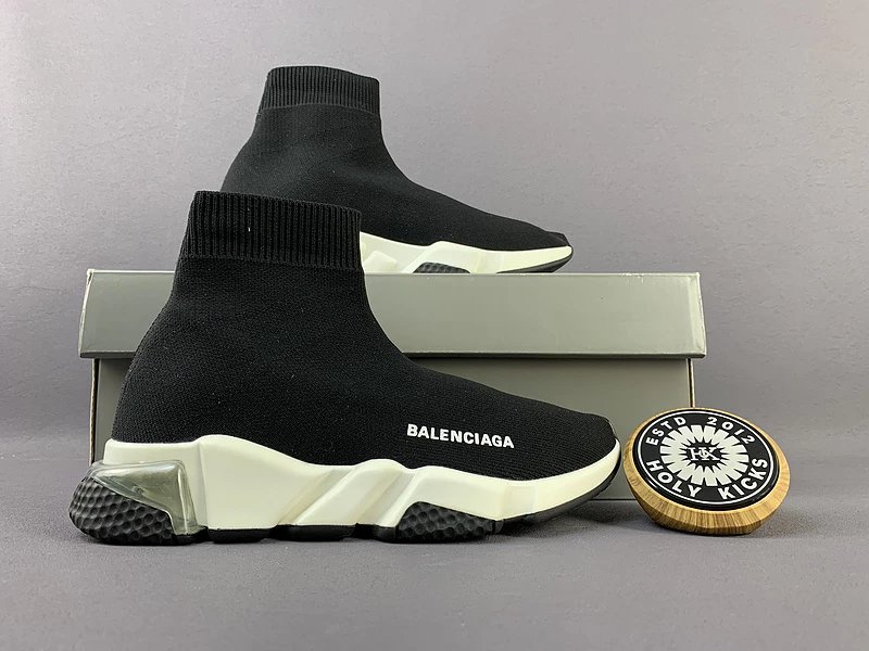 Balenciaga Speed Trainer Sock Black White Clear