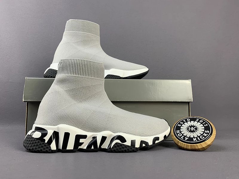 Balenciaga Speed Graffiti Sock Grey Black White