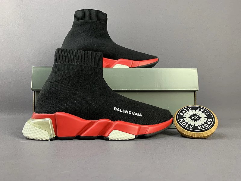 Balenciaga Speed Trainer Sock Black Red Clear