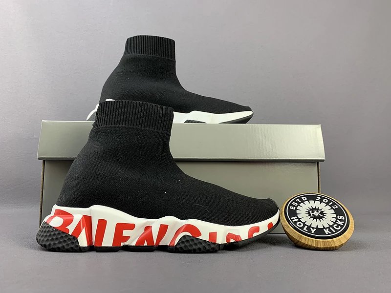 Balenciaga Speed Graffiti Sock Black Red White