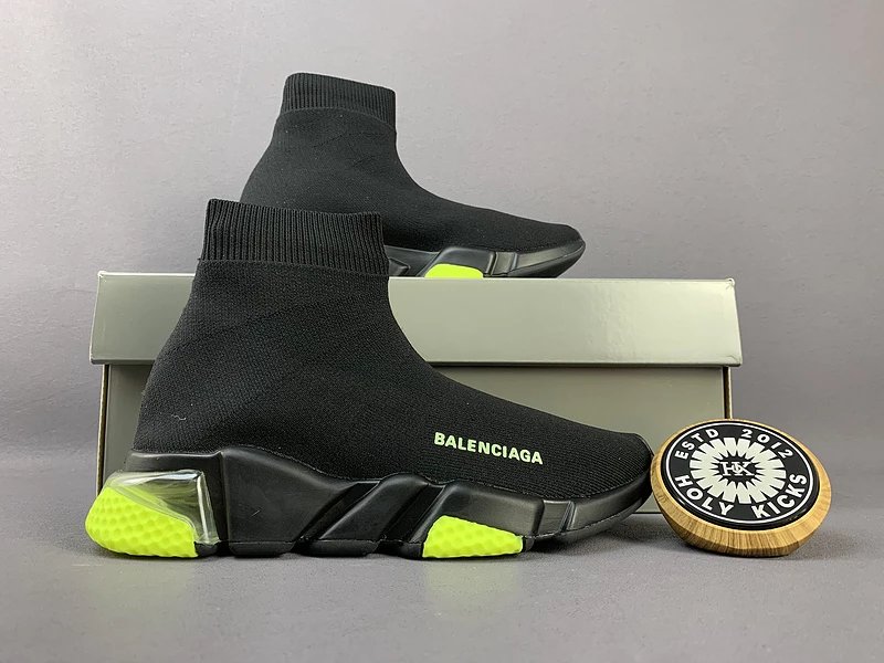 Balenciaga Speed Trainer Sock Black Neon Yellow