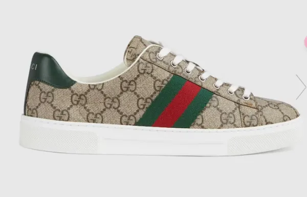 Gucci Ace GG Supreme Canvas Sneakers Beige Green Red - 1
