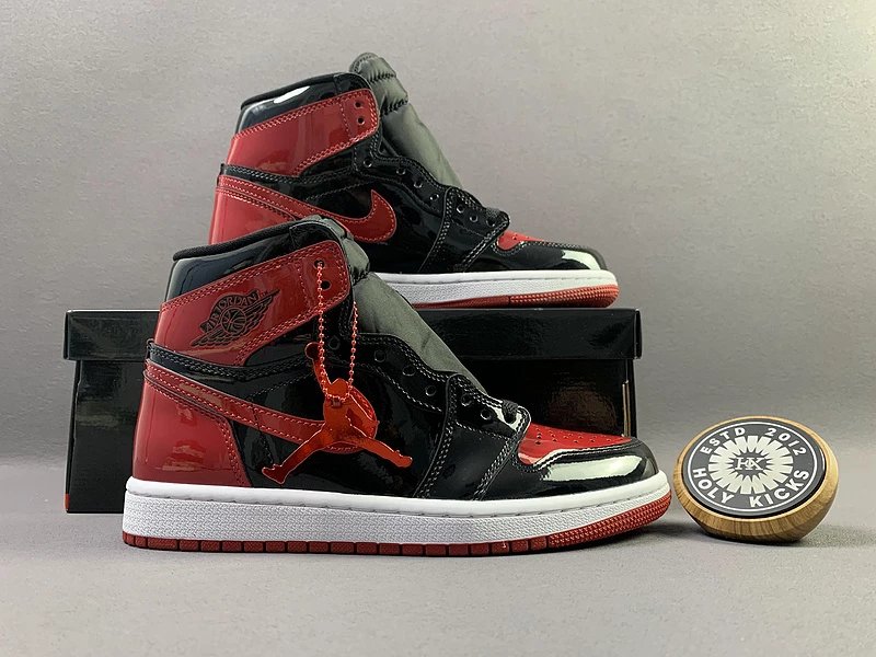 Jordan 1 Retro High Patent Bred Black Red