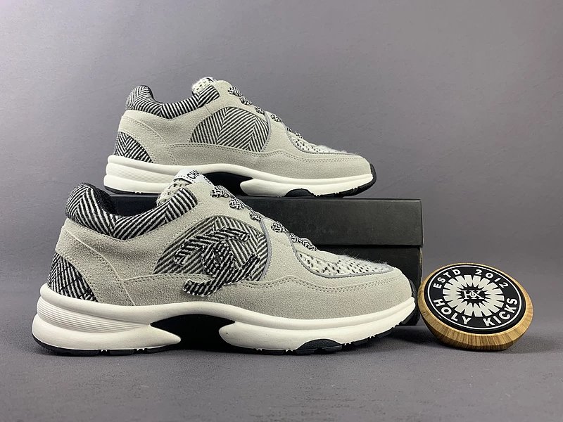 Chanel CC Logo Chunky Sneakers Black and White - 16