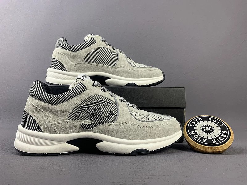 Chanel x Pharrell Williams Tennis Classic Gray Herringbone Sneakers Chunky Sneakers product detail 16 in Litbuy spreadsheet finds