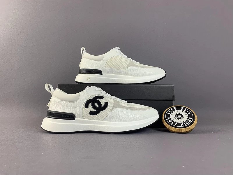 Chanel CC Logo Runner Sneaker White Black