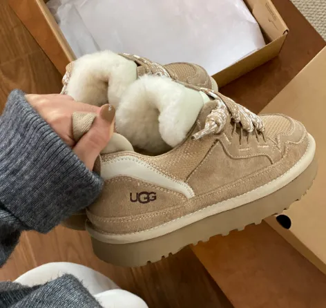 UGG Neumel Shearling-Lined Sneaker Beige Casual Shoes - 1