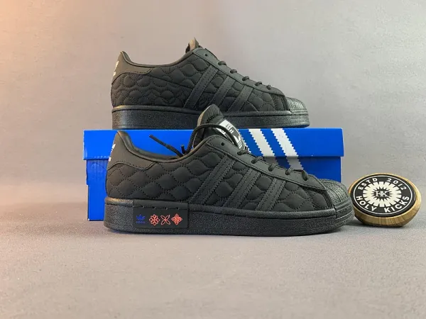 Adidas Originals Superstar Black White Sneakers - 12