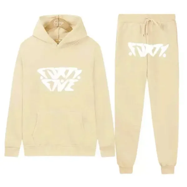 GRA Forty Five Beige Hoodie and Sweatpants Set - 14