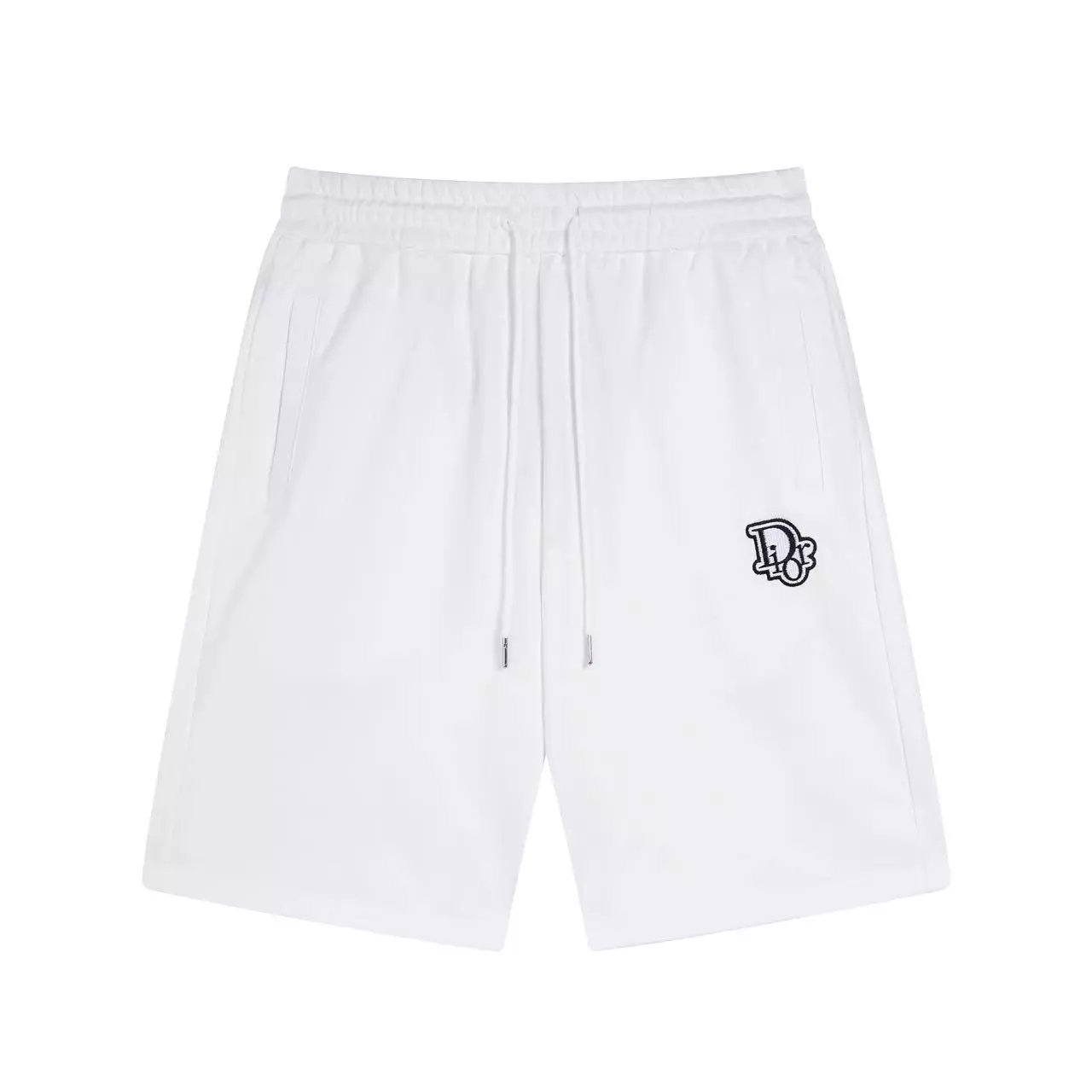 Dior CD Logo Embroidered Gray Textured Shorts - 28