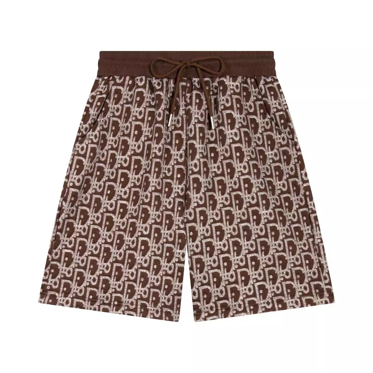 Dior CD Logo Embroidered Gray Textured Shorts - 21