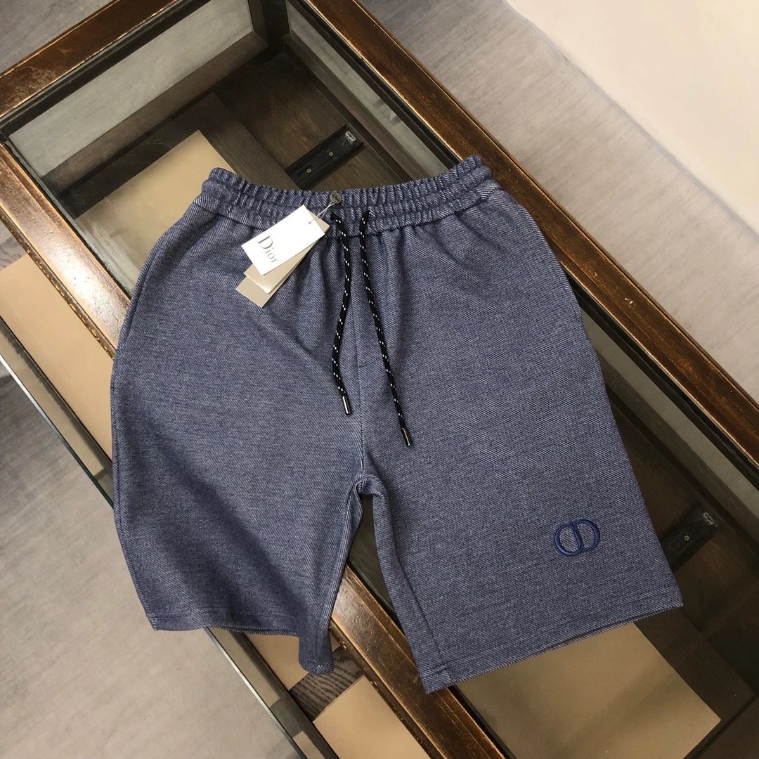 Dior CD Logo Embroidered Gray Textured Shorts - 26