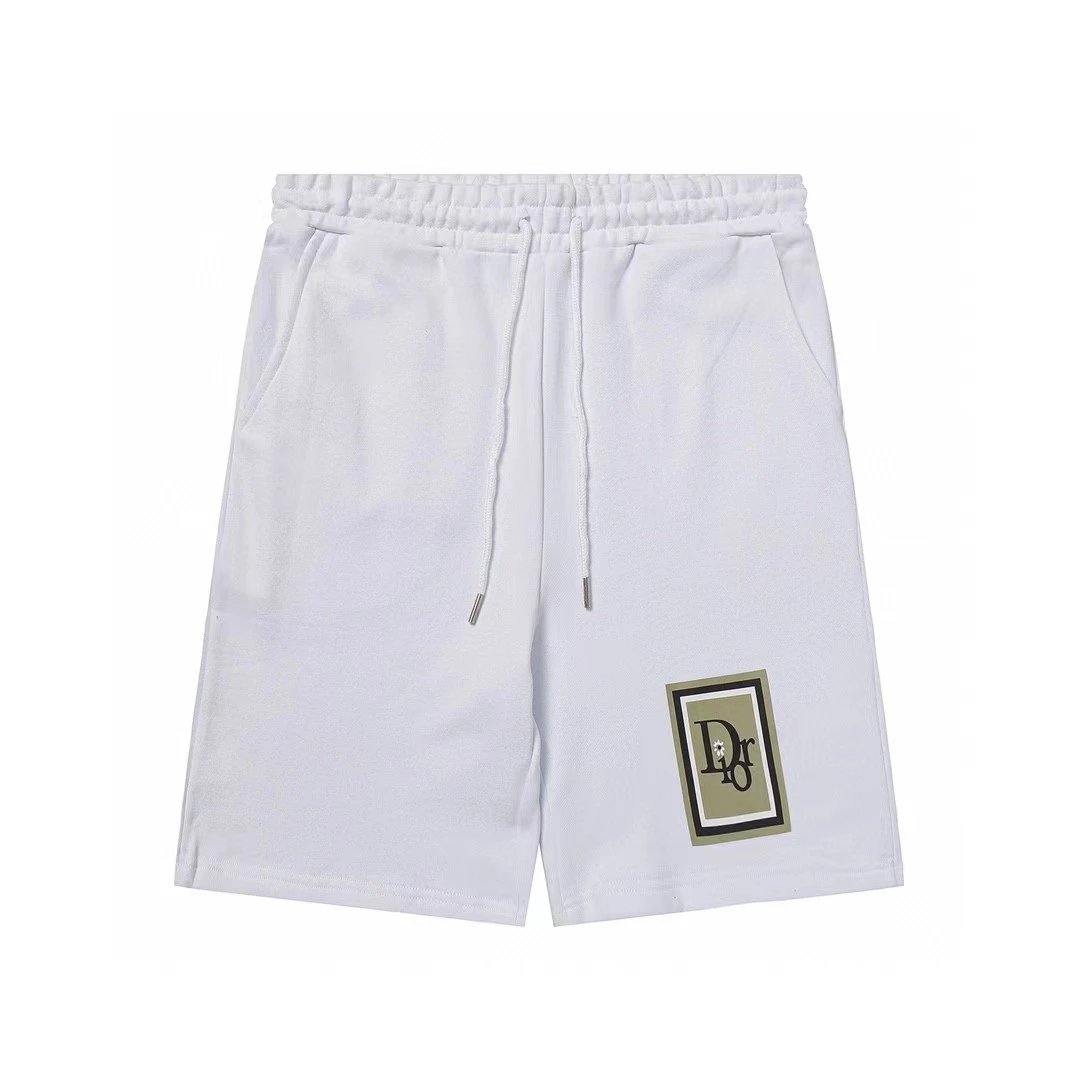 Dior CD Logo Embroidered Gray Textured Shorts - 32