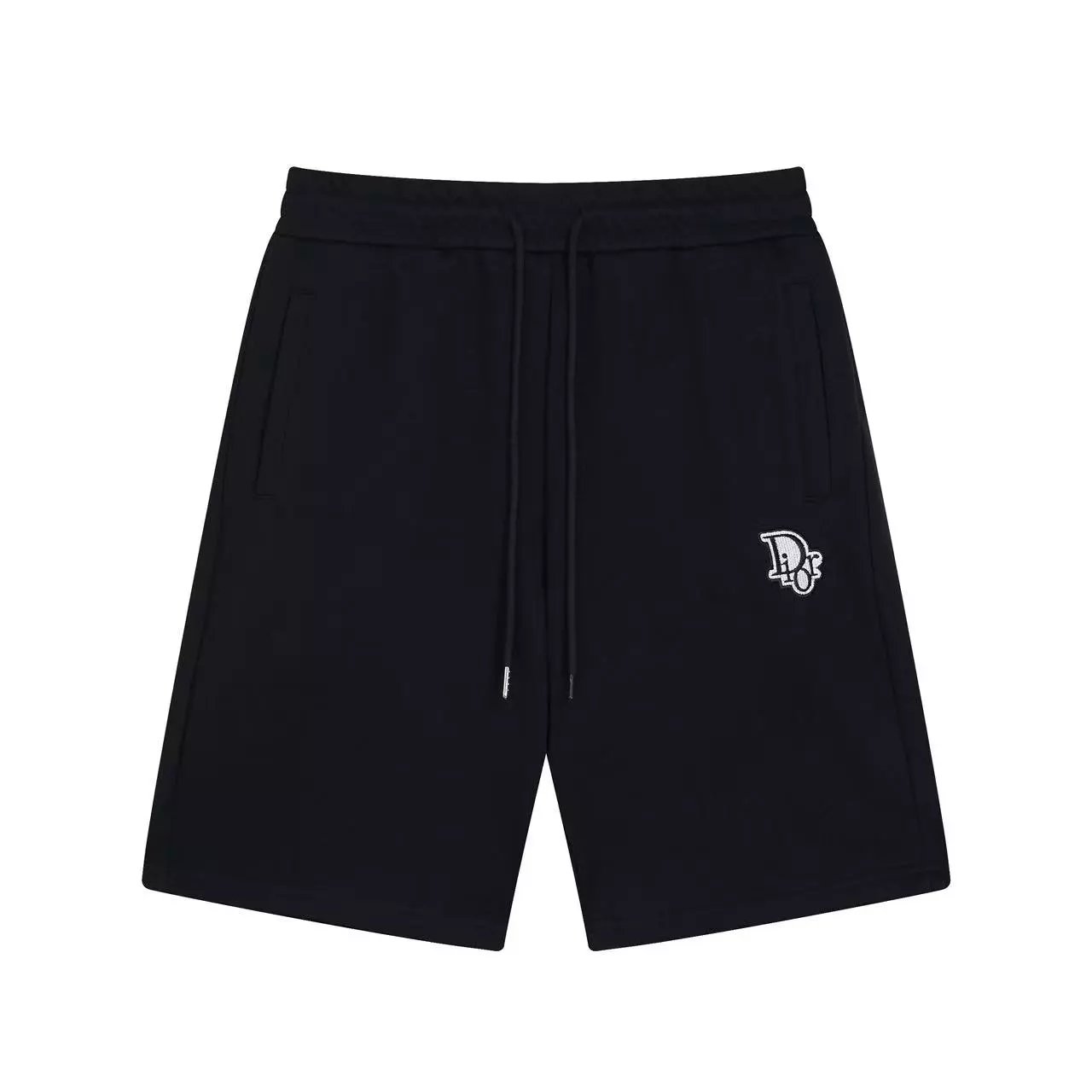 Dior CD Logo Embroidered Gray Textured Shorts - 27