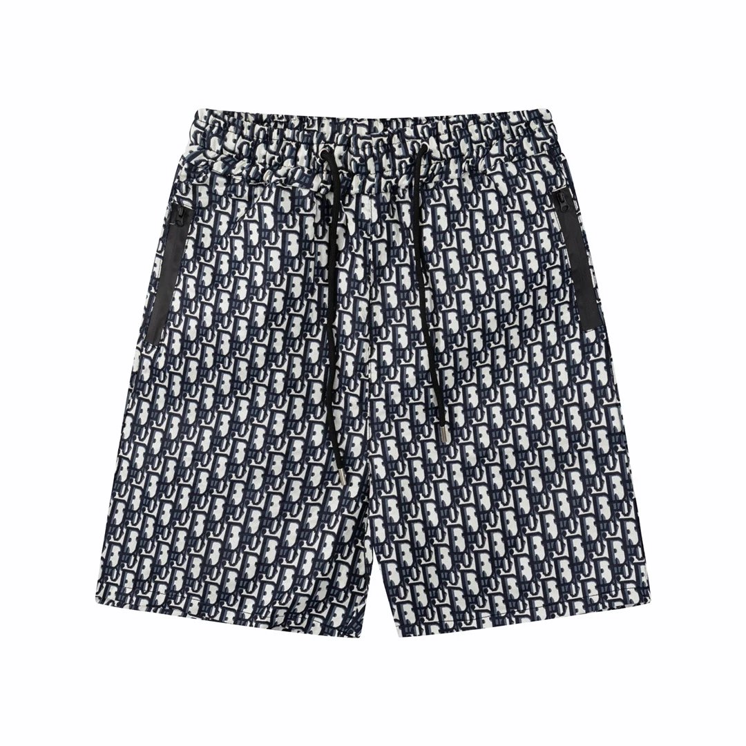 Dior CD Logo Embroidered Gray Textured Shorts - 31