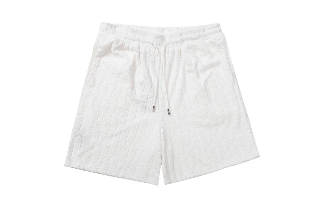 Dior CD Logo Embroidered Gray Textured Shorts - 15