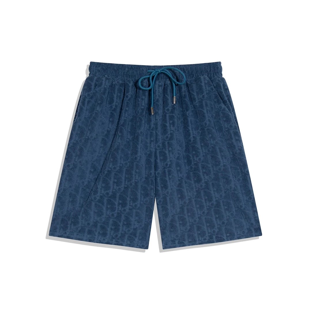 Dior CD Logo Embroidered Gray Textured Shorts - 18