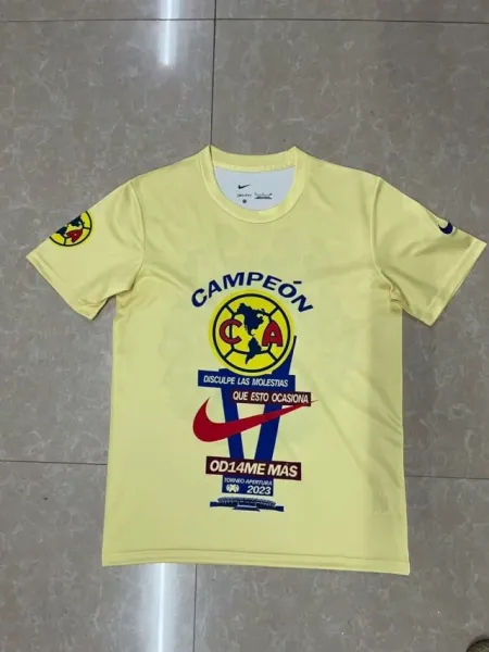 Nike Club América Campeón 2023 Yellow Commemorative T-Shirt - 1