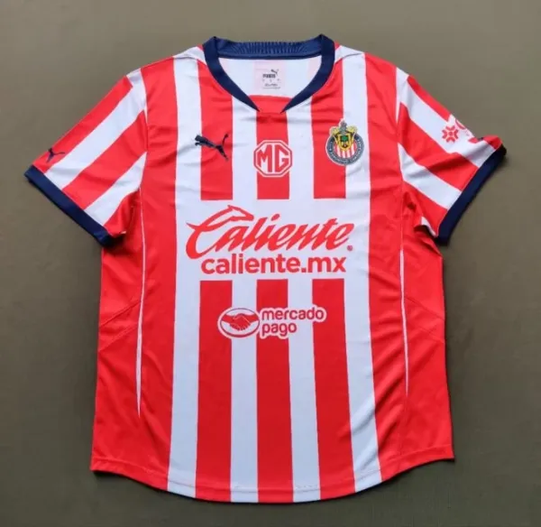 Puma Chivas Guadalajara Home Jersey Red White Striped Football Shirt - 1