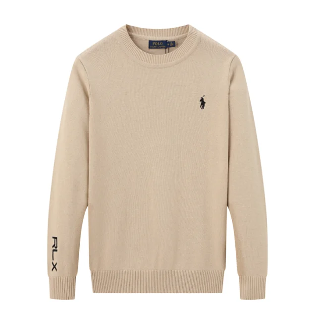Polo Ralph Lauren Knitwear Crewneck Knit Sweater with Embroidered Pony Logo and RLX Sleeve Detail product detail image 6