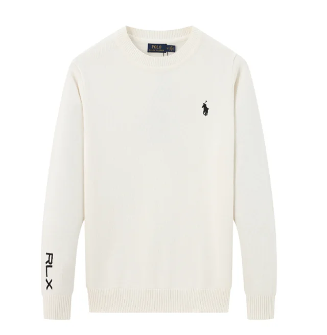 Polo Ralph Lauren Knitwear Crewneck Knit Sweater with Embroidered Pony Logo and RLX Sleeve Detail product detail image 7
