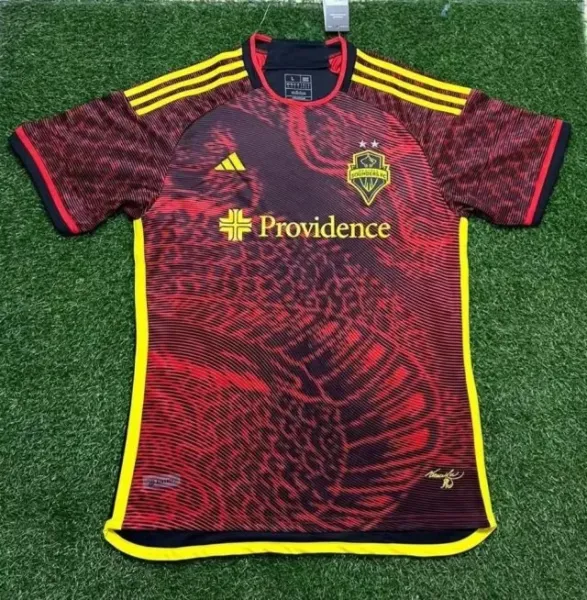 Adidas Portland Timbers 2023 Away Jersey Red Yellow - 1