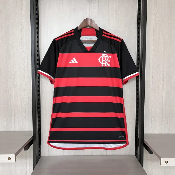 Adidas Flamengo 2024 Home Jersey Black Red Stripes - 1