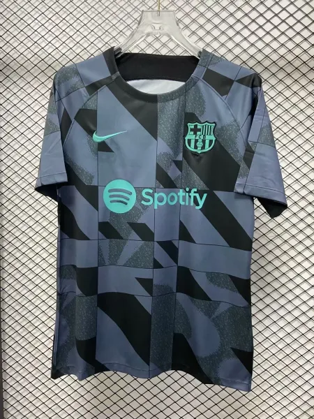 FC Barcelona 2023-24 Third Jersey Gray-Black Geometric Print Jersey - 1