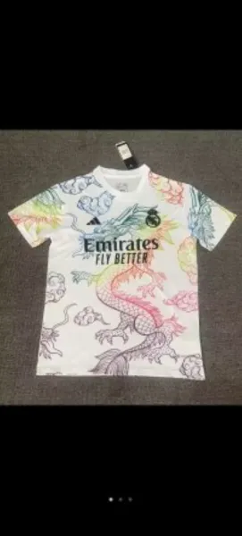 Real Madrid x Adidas Dragon Print Third Jersey White - 1