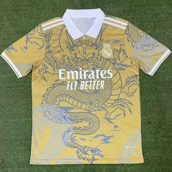 Real Madrid x Adidas Dragon Print Third Jersey Yellow - 1