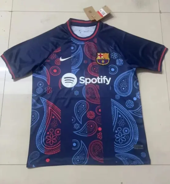 FC Barcelona x Spotify 2023-24 Third Jersey Navy Paisley Print Jersey - 1