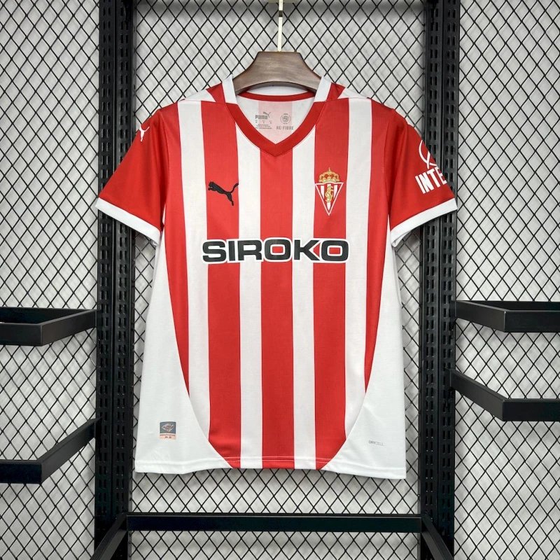 Sporting Gijon Puma Home Jersey Red White