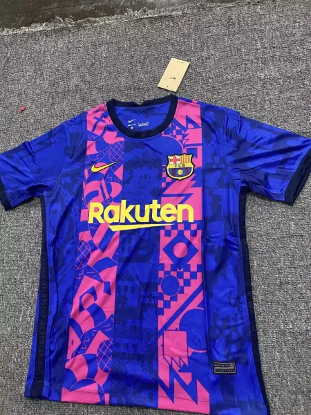 FC Barcelona 2021-22 Third Jersey Blue Pink Multicolor Jersey - 1