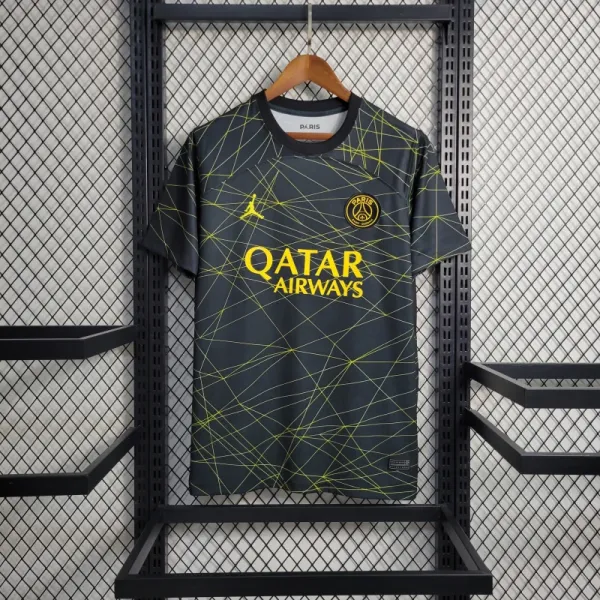 Paris Saint-Germain x Air Jordan Third Kit Black Yellow Jersey - 1