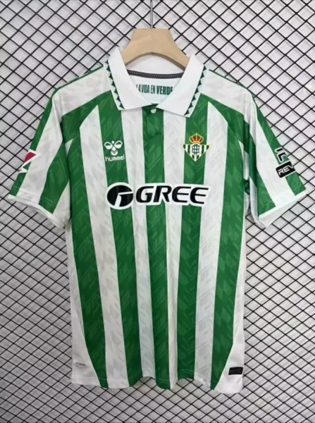 Hummel Real Betis 2023-24 Home Jersey Green and White Striped - 1