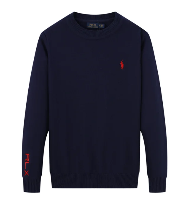 Polo Ralph Lauren Knitwear Crewneck Knit Sweater with Embroidered Pony Logo and RLX Sleeve Detail product detail image 3